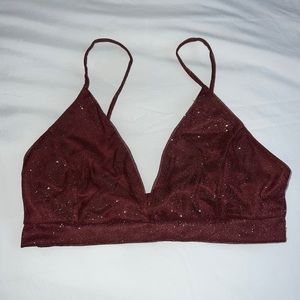 WINDSOR Burgundy Glitter Bralette